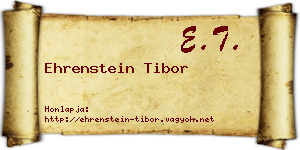 Ehrenstein Tibor névjegykártya